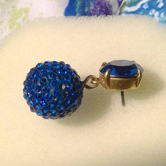 J Crew earrings with sapphire blue stones - Picture 2 of 4